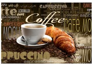 Fototapeta Chutná káva a croissant Materiál: Vliesová, Rozměry: 368 x 248 cm