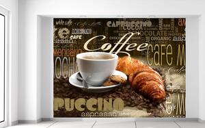 Fototapeta Chutná káva a croissant Materiál: Samolepící, Velikost: 200 x 150 cm
