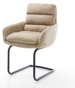 DELIFE Jídelní židle Abelia-Flex s područkami mikrovlákno béžová vintage jídelní židle kulatá černá