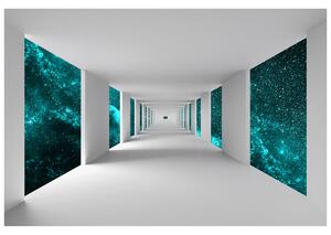 Fototapeta Chodba a tyrkysový vesmír Materiál: Samolepící, Rozměry: 268 x 100 cm