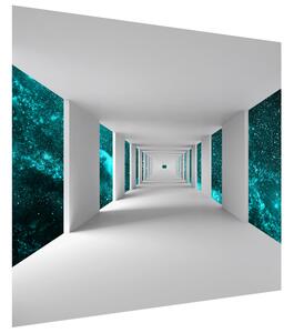 Fototapeta Chodba a tyrkysový vesmír Materiál: Samolepící, Rozměry: 268 x 100 cm