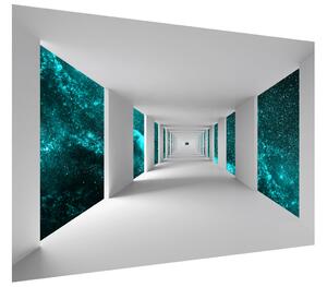 Fototapeta Chodba a tyrkysový vesmír Materiál: Samolepící, Rozměry: 200 x 150 cm