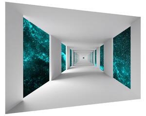 Fototapeta Chodba a tyrkysový vesmír Materiál: Vliesová, Rozměry: 402 x 240 cm