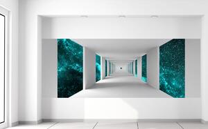 Fototapeta Chodba a tyrkysový vesmír Materiál: Samolepící, Velikost: 268 x 100 cm