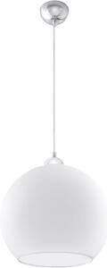 Sollux SL.0256 - Lustr na lanku BALL 1xE27/15W/230V pr. 30 cm bílá/lesklý chrom
