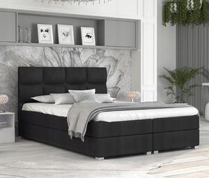 Luxusní postel SPRING BOX 140x200 s kovovým zdvižným roštem ČERNÁ