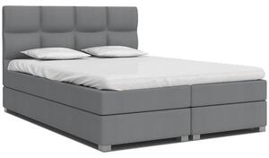 Luxusní postel SPRING BOX 180x200 s dřevěným zdvižným roštem ŠEDÁ
