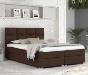 Luxusní postel SPRING BOX 160x200 s dřevěným zdvižným roštem HNĚDÁ