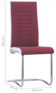 Jídelní židle Hagley - 2 ks - textil | vínové