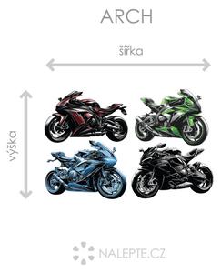 Sada motorek textilní přelepitelné samolepky na zeď arch 46 x 30 cm