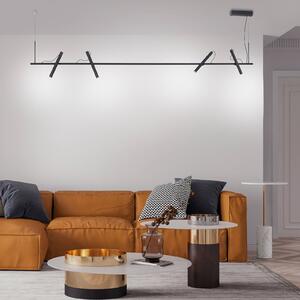 PURE Tutua LED závěsné světlo, 4 zdroje, černá, stmívatelný, Černá, Obývací pokoj / jídelna, kov, Moderní