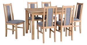 Drewmix Jídelní set 1+6, stůl ALBA 1 a židle BOS 14