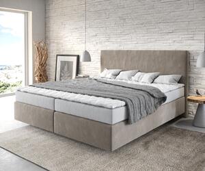 DELIFE Boxspring postel Dream-Well 180x200 cm mikrovlákno béžová s matrací a topperem