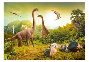 Samolepící fototapeta - Dinosauři pro děti 196x140