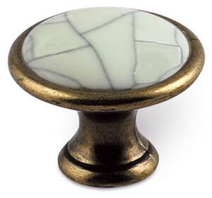 Siro knopka AURORA staromosaz porcelán popraskaný