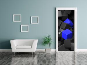 Fototapeta na dveře Černo - modré kostky Materiál: Samolepící, Rozměry: 95 x 205 cm