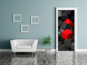 Fototapeta na dveře Černo - červené kostky Materiál: Samolepící, Rozměry: 95 x 205 cm
