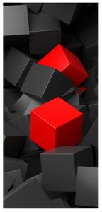 Fototapeta na dveře Černo - červené kostky Materiál: Samolepící, Rozměry: 95 x 205 cm
