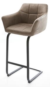 DELIFE Barová židle Yulo-Flex vintage taupe jídelní židle plochý kov
