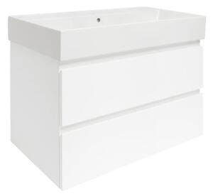 Koupelnová skříňka s umyvadlem SAT B-Way 79x50x45 cm bílá lesk BWAY280WU2BI