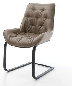 DELIFE Jídelní židle Taimi-Flex mikrovlákno taupe vintage plochá jídelní židle černá