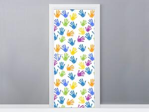 Fototapeta na dveře Barevné dětské ručičky Materiál: Samolepící, Rozměry: 95 x 205 cm