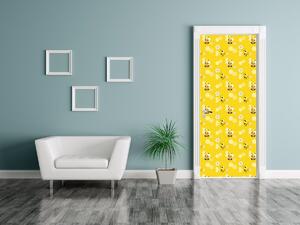 Fototapeta na dveře Malé žluté včelky Materiál: Samolepící, Rozměry: 95 x 205 cm
