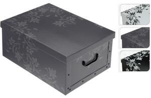 Úložný box s víkem Ornament 51 x 37 x 24 cm, šedá