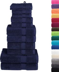 12dílná sada ručníků Premium SOLUND navy modrá 600 g/m²