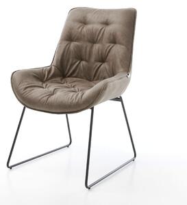 DELIFE Jídelní židle Taimi-Flex mikrovlákno taupe vintage tenká podnož černá