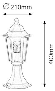 Rabalux 8205 VELENCE - Venkovní stojací lucerna, IP43, výška 40cm, bílá (Venkovní stojací lampa v bílé barvě)