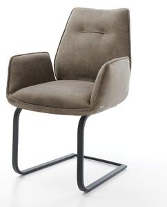 DELIFE Jídelní židle Zoa-Flex mikrovlákno taupe vintage jídelní židle plochá černá taštičkové pružiny