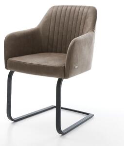 DELIFE Jídelní židle Greg-Flex mikrovlákno taupe vintage jídelní židle plochá černá taštičkové pružiny