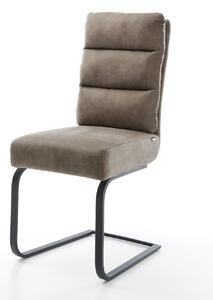 DELIFE Jídelní židle Pela-Flex mikrovlákno taupe vintage jídelní židle plochá černá taštičkové pružiny