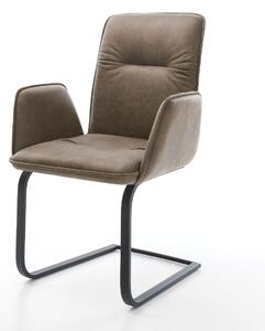 DELIFE Jídelní židle Vinja-Flex mikrovlákno taupe vintage plochý jídelní židle černá