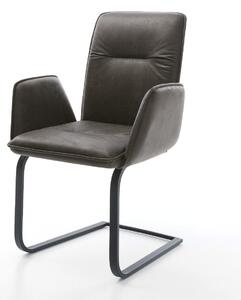 DELIFE Jídelní židle Vinja-Flex mikrovlákno antracit vintage jídelní židle plochá černá