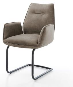 DELIFE Jídelní židle Zoa-Flex mikrovlákno taupe vintage jídelní židle kulatá černá taštičkové pružiny