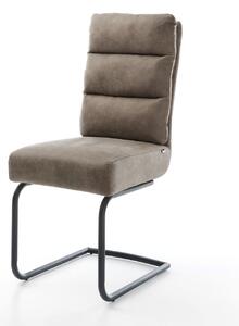 DELIFE Jídelní židle Pela-Flex mikrovlákno taupe vintage jídelní židle kulatá černá taštičkové pružiny