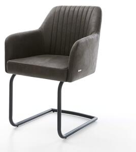 DELIFE Jídelní židle Greg-Flex mikrovlákno antracit vintage jídelní židle kulatá černá taštičkové pružiny