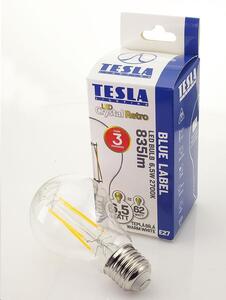 Tesla - LED žárovka CRYSTAL RETRO BULB E27, 6, 5W, 230V, 835lm, 25 000h, 2700K teplá bílá, 360°, čirá