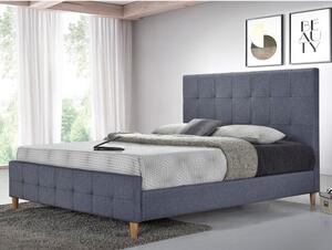 Šedá manželská postel BALDER NEW 160 x 200 cm
