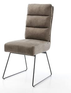DELIFE Jídelní židle Pela-Flex mikrovlákno taupe vintage tenká podnož černá taštičkové pružiny