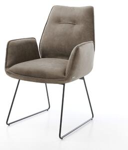 DELIFE Jídelní židle Zoa-Flex mikrovlákno taupe vintage černá tenká podnož taštičkové pružiny