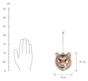 HANG ON Vánoční ozdoba hlava tygra 8 cm