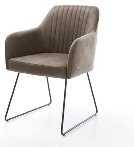 DELIFE Jídelní židle Greg-Flex mikrovlákno taupe vintage černá tenká podnož taštičkové pružiny
