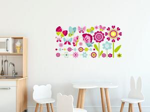 Nálepka na zeď pro děti Kvítky Rozměry: 100 x 50 cm