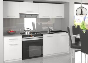 Moderní rovná kuchyňská sestava TORINO SUPERUNIQA3 BÍLÁ