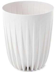 PLASTOVÝ KVĚTINÁČ STRIPPED ECO 23X19 CM BÍLÁ