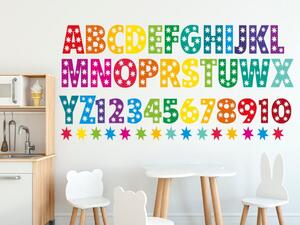 Nálepka na zeď pro děti Zářivá abeceda Rozměry: 200 x 100 cm