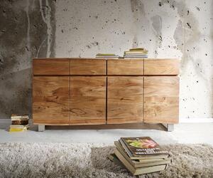 DELIFE Komoda Live-Edge 172 cm akácie přírodní 4 dvířka 4 zásuvky
